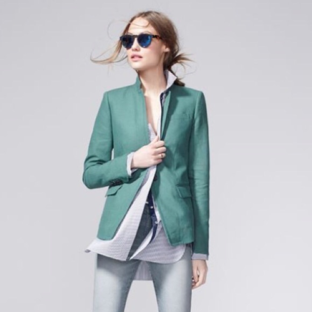 Jcrew Regent linen blazer in autumn bluegrass